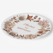 Any Year Autumnフローラ秋誕生日 ペーパープレート (アングル)
