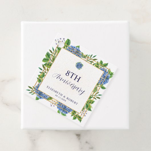 Any Year Blue Hydrangea Wedding Anniversary フェイバータグ (インサイチュ)