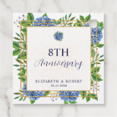 Any Year Blue Hydrangea Wedding Anniversary フェイバータグ (裏面)