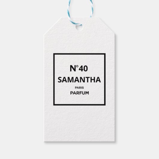 ANY YEAR Designer香水ボトル誕生日 ギフトタグ (正面)