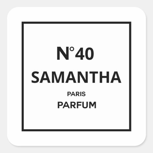 ANY YEAR Designer香水ボトル誕生日 スクエアシール (正面)