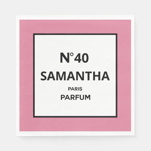 ANY YEAR Designer香水ボトル誕生日 スタンダードランチョンナプキン (正面)