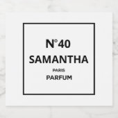 ANY YEAR Designer香水ボトル誕生日 スパークリングワインラベル (シングルラベル)