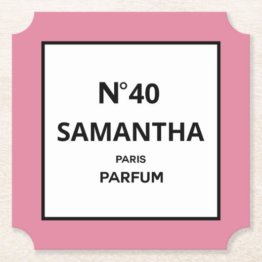 ANY YEAR Designer香水ボトル誕生日 ペーパーコースター (正面)