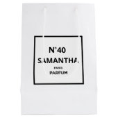 ANY YEAR Designer香水ボトル誕生日 ミディアムペーパーバッグ (裏面)