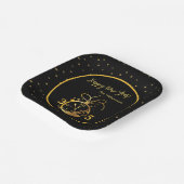 Any Year Happy New Year's Black金ゴールド時計 ペーパープレート (傾斜あり)