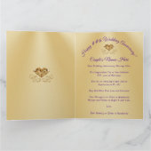 Any Year Purple金ゴールドパーソナライズされた記念日カード カード (内部)