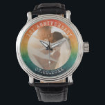 Any Year Retro Sunset Photo 1st Anniversary 腕時計<br><div class="desc">Are you looking for anniversary watch gift, an anniversary watch for men? Look at our Any Year Retro Sunset Photo 1st Anniversary! Whether you're marking a significant milestone in your relationship or expressing gratitude for everything, this 1 year anniversary gift idea is a beautiful choice for a 1st anniversary gift....</div>