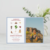 Any Year Rodeo Cowboy子供の誕生日写真 招待状 (スタンド正面)