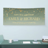ANY YEAR Sage金ゴールド結婚の記念日バナー 横断幕 (トレードショー)