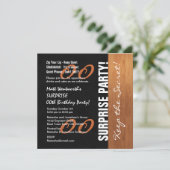 Any Year SUPPLISE誕生日ブラック金ゴールドウッドV02A 招待状 (スタンド正面)