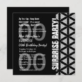 Any Year Supplise誕生日(ブラモダンックホワイトW1761) 招待状 (正面/裏面)