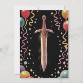 Any Year Swords Red Birthday Party Invitation 招待状 (裏面)