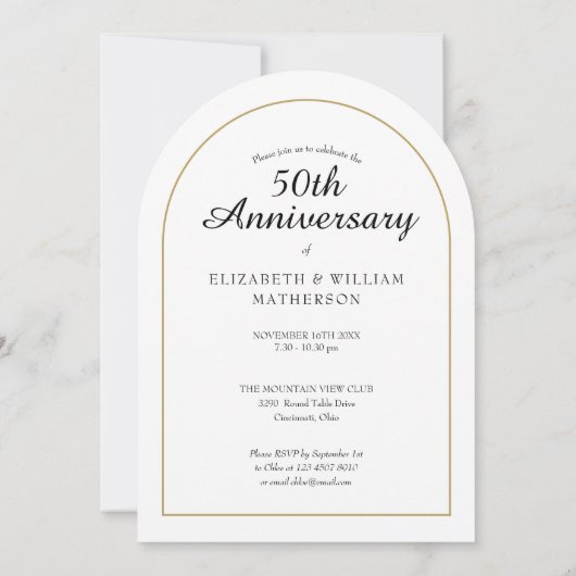 Any Year Togetherの結婚記念写真アーチ 招待状 (裏面)