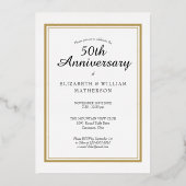 Any Year Togetherの結婚記念写真金ゴールド 箔招待状 (裏面)