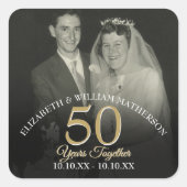 Any Year Togetherの結婚記念写真 スクエアシール (正面)