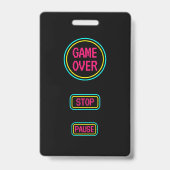 Any year video games arcade invitation birthday  バッジ (裏面)