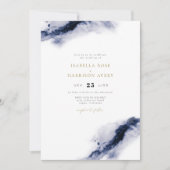 ANYAボヘミアン海軍ブルーウォーター結婚カラー 招待状 (正面)