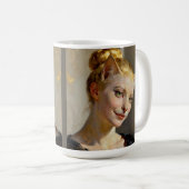 “Anya, Meticulously Content” – A Feminine Feline  コーヒーマグカップ (正面右)