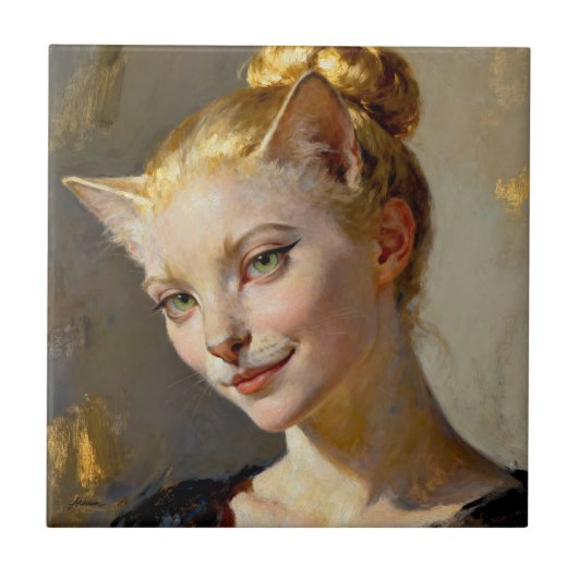 “Anya, Meticulously Content” – A Feminine Feline  タイル (正面)