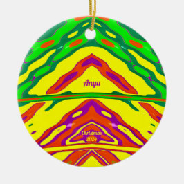 ANYA to 3Dクリスマスレッドグリーンイエロー2024 セラミックオーナメント