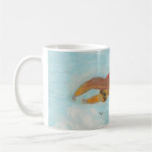 Anyhooと飛んでいるいうキャプション付きスーパースロット コーヒーマグカップ (左)