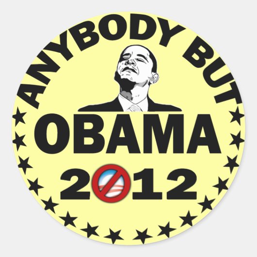 Anyone But Obama - 2012 ラウンドシール (正面)