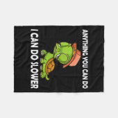 Anything You Can Do - I Can Do Slower Funny Slow T フリースブランケット (正面(横))