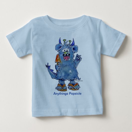 Anythings PopsicleモンスタおもしろいーベビーTシャツ ベビーTシャツ (正面)