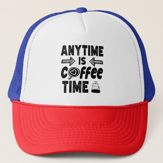 Anytime Is Coffeine Timeが存在するカフェインクール恋人 キャップ (正面)