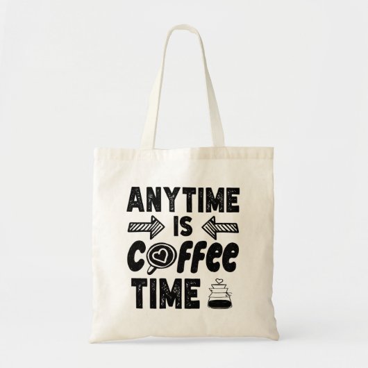 Anytime Is Coffeine Timeが存在するカフェインクール恋人 トートバッグ (正面)
