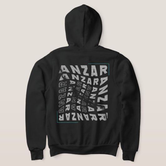 Anzar Streetwear Twisted Typography Amazigh パーカ (レイダウン裏面)