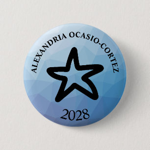 AOCアレキサンドリアOcasio-Cortez 2028年 缶バッジ