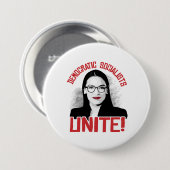 AOC – 民主社会主義者ユナイト 缶バッジ (正面&裏面)