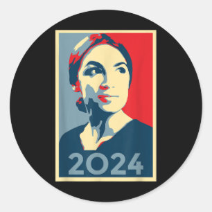 Aoc 2024社長レトロTシャツ ラウンドシール