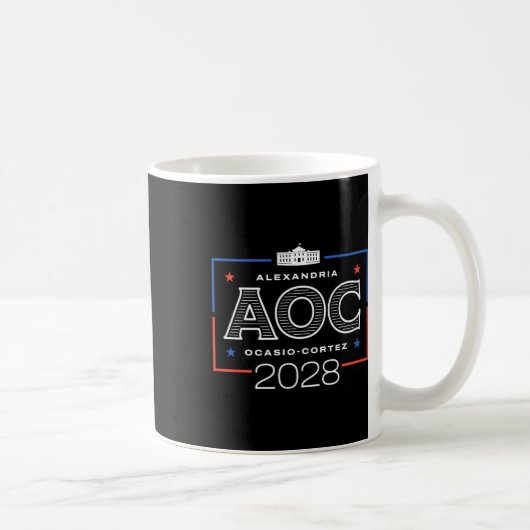 Aoc 2028ホワイトハウス長袖 コーヒーマグカップ (右)