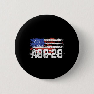 Aoc 2028米国国動揺して旗長袖 缶バッジ