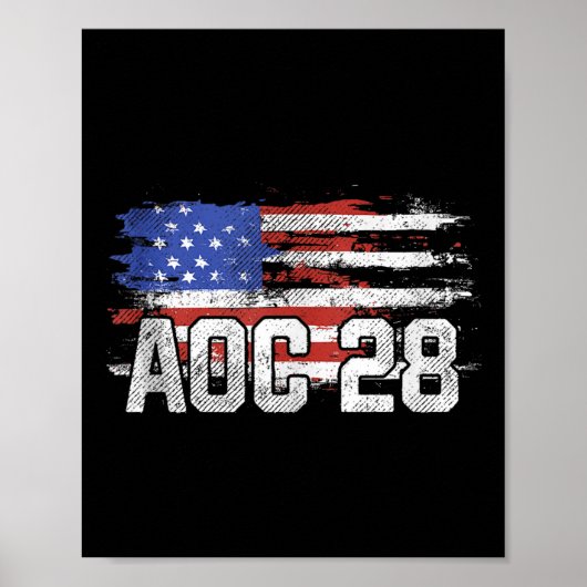 Aoc 2028米国国旗動揺しての戦車のトップ ポスター (正面)
