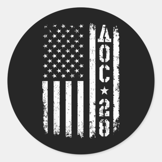 Aoc 2028米国国旗 ラウンドシール (正面)