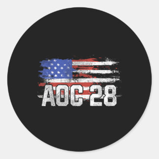Aoc 2028米国総動揺して合州旗 ラウンドシール