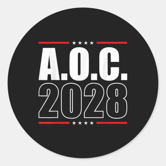 Aoc 2028 A.O.C. 2028大統領選挙 ラウンドシール (正面)