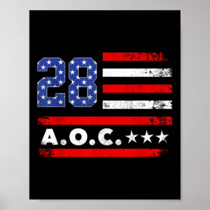 Aoc 2028 A.O.C. 2028米国国旗 ポスター