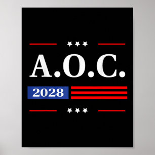 Aoc 2028 A.O.C. 2028米国国旗 ポスター