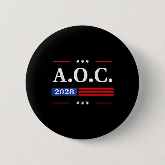 Aoc 2028 A.O.C. 2028米国国旗 缶バッジ (正面)