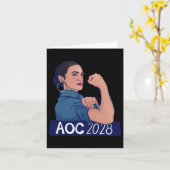 Aoc 2028 Alexandria Ocasio Cortez 2028長袖 カード (黄色い花)