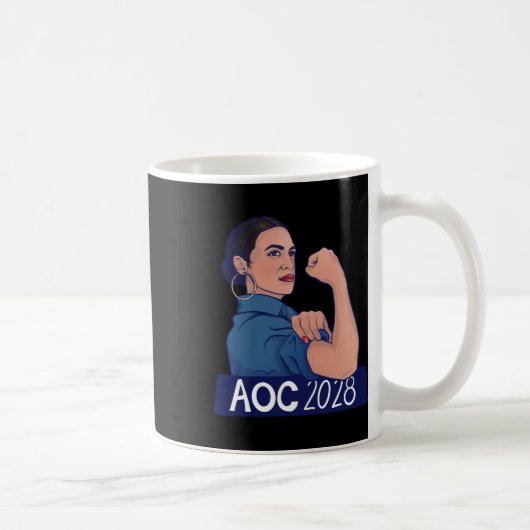 Aoc 2028 Alexandria Ocasio Cortez 2028長袖 コーヒーマグカップ (右)
