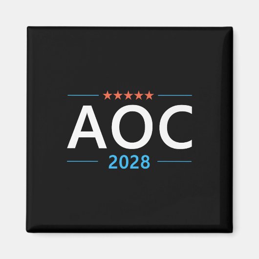 Aoc 2028 De大統領のためのアレクサンドリアOcasio – コルテス マグネット (正面)