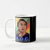 Aoc Alexandria Ocasio-cortez初の女性大統領 コーヒーマグカップ (左)