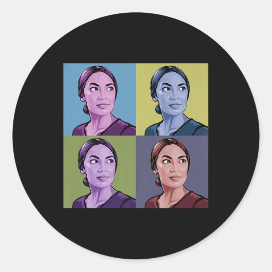 Aoc Alexandria Ocasio-cortez初の女性大統領 ラウンドシール (正面)