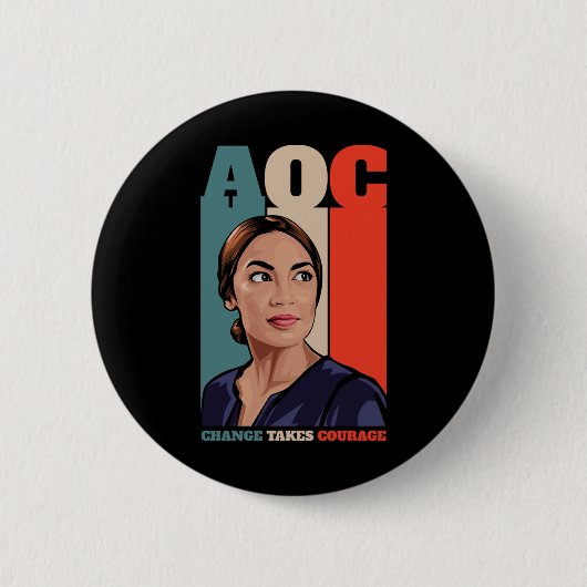 Aoc Alexandria Ocasio-cortez初の女性大統領 缶バッジ (正面)